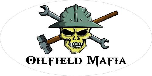 3 - Oilfield Mafia Skull Oilfield Roughneck Hard Hat Helmet Sticker H303