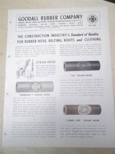 Vtg Goodall Rubber Co Catalog~Construction Industry Hose/Belting/Boots/Clothing