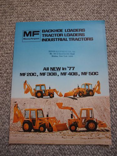 Massey-Ferguson MF 20C 30B 40B 50C Tractor Backhoe Loader Brochure Orig MINT &#039;77