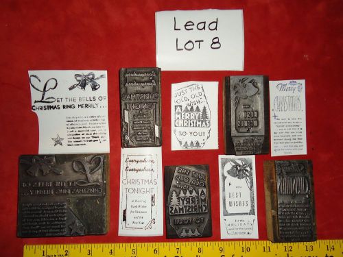 Old Vintage Letterpress Wood Metal LEAD Printers Blocks CHRISTMAS HOLIDAY #8