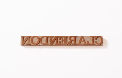 Letterpress clarendon uppercase wood type 8 line - 75 pieces for sale