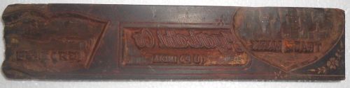 Vintage ornament letterspress wooden block printing trade mark block m556 for sale