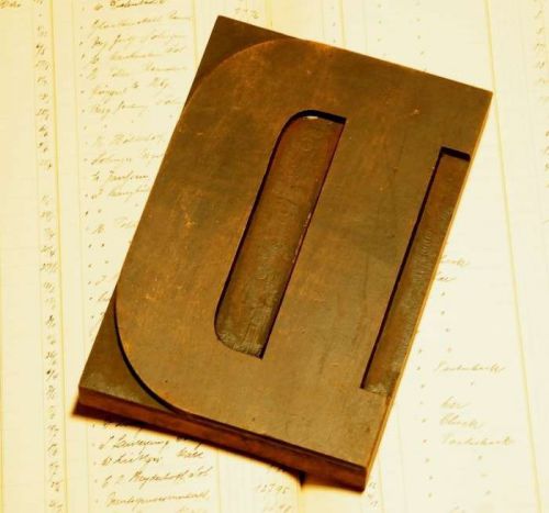 D huge 7.09&#034; letterpress wood printing block vintage woodtype type print stamp
