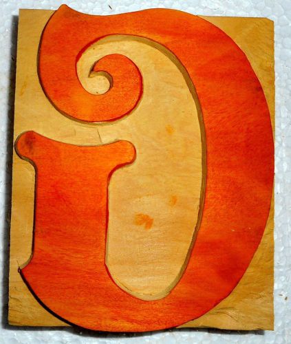 Letterpress Letter &#034;G&#034; Wood Type Printers Block Typography 5 by 4 Inches B978