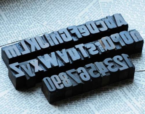 A-Z+0-9 alphabet number letterpress wood printing blocks wooden old vintage ABC