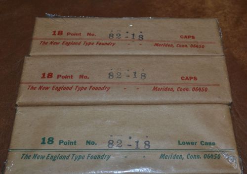 LETTERPRESS METAL TYPE, #82-18 pt. New England Type Foundry, 2 pkg CAP, 1 LC