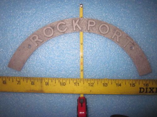 Arc rocker Aluminum  &#034;ROCKPORT&#034; sign foundry pattern man hole cover 10 3/4 L