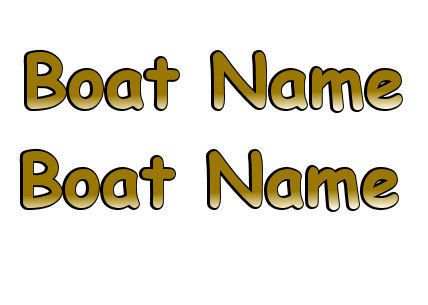 Boat Lettering 3&#034; Boat Name 2 Color Set(2) Comic