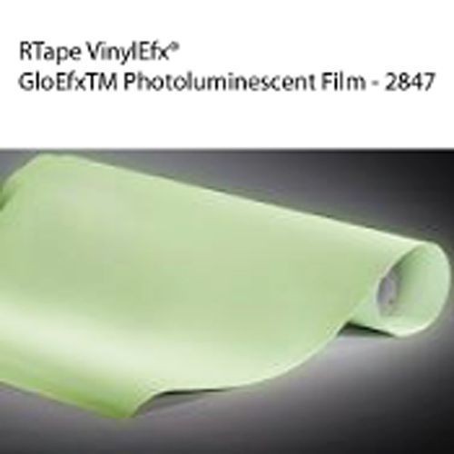 Rtape vinylefx®: gloefx™ photoluminescent film 24&#034; wide x 50 yards lt. green for sale