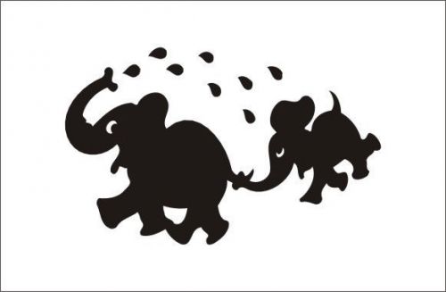 2X Vinyl Car Sticker Personalized Gift  &#034;Elephant Playing&#034; Gift - 114 B