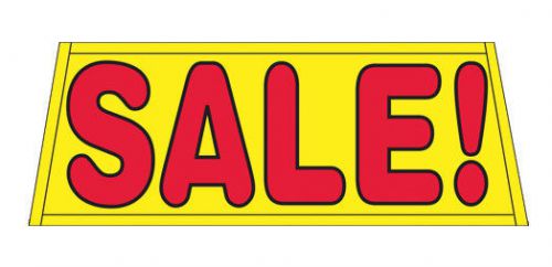 Sale in yellow car dealers windshield banner sign  * for sale