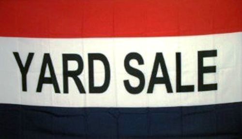 Yard sale message flag 3x5 ft print polyester red white blue stripe black letter for sale