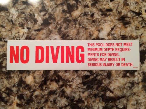 No Diving Sticker