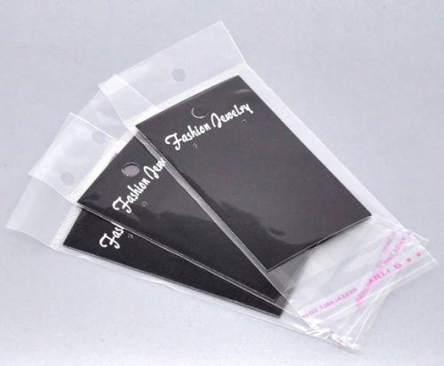 100 Black Earring Display Cards W/Self Adhesive Bags