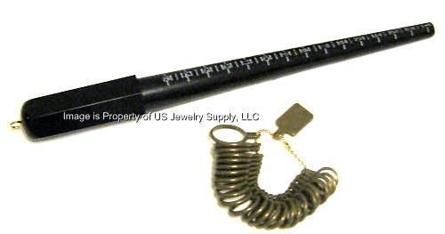 50 black sz 1-15 ring mandrel sizer measuring stick ring finger gauge sales sets for sale