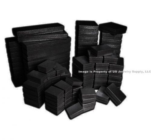 100 Assorted Size Mix Black Swirl Cotton Filled Jewelry Packaging Gift Boxes