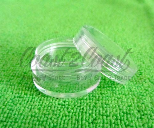 50 small and 50 large clear plastic acrylic jars containers lids 5 ml 20ml for sale