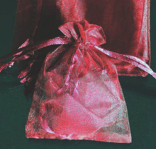 200 Solid Wine Dark Red Organza Bag Pouch for New Year Gift 12x9cm(4.5x3.5inch)