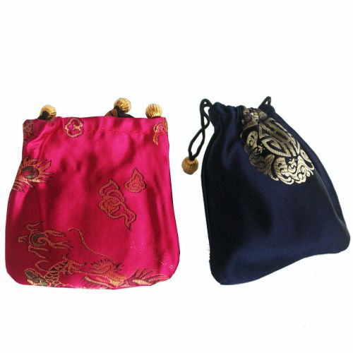 10Chinese Brocade Pouch Purses Jewelry Coins Gift Bag(S)