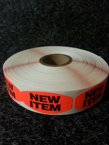 1.5&#034; x .75&#034; NEW ITEM LABELS 1000 ea PER ROLL 1M/RL STICKERS