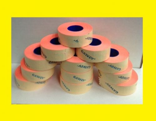 GENUINE GARVEY LABELS FOR PRICE GUN 22-6  22-7  22-8 orange  12 ROLLS 1)INK ROLL