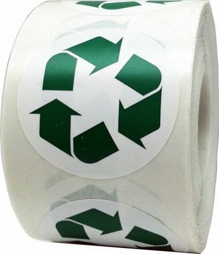 Recycle Stickers - 1.5&#034; Round Labels for Retail - 500 Total Stickers