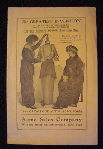 RARE 1914 DRESS FORM CATALOG 5th AVENUE NEW YORK &#034;THE ONLY AUTOMATIC ADJUSTABLE&#034;