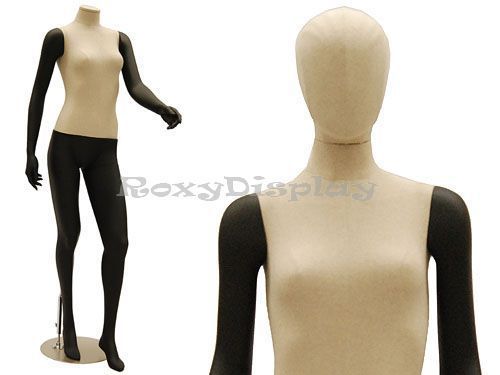 Female eye catching egg head mannequin dress form display #md-haf73lbk for sale