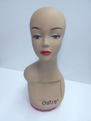 New MANNEQUIN HEAD Rotating DISPLAY WIG HOLDER PLASTIC PVC 18&#034; TALL Outre #9