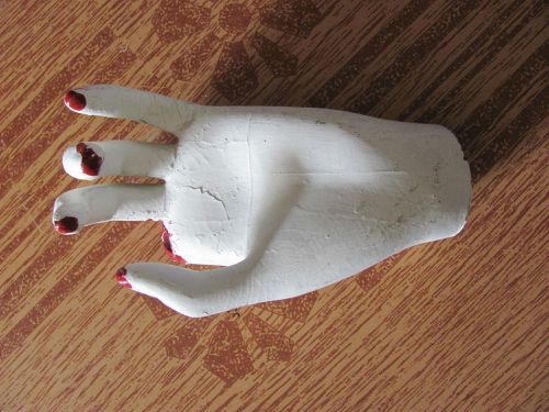 Vintage female mannequin left hand white painted finish 1950s for sale