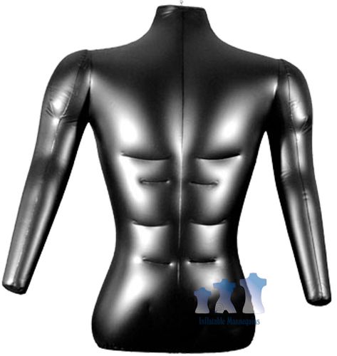 Inflatable Mannequin, Male Torso with Arms Black