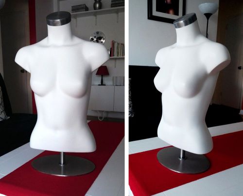 Female High-Quality Torso Mannequin on Durable Metal Stand