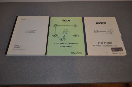 MICROS 2700 System Programming/User Manual