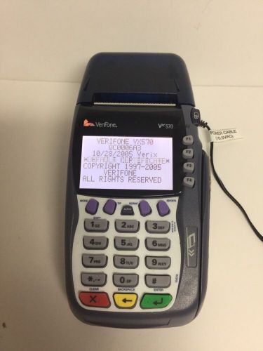 VeriFone vx570 Dual-Comm Credit Card Terminal with Power Supply.