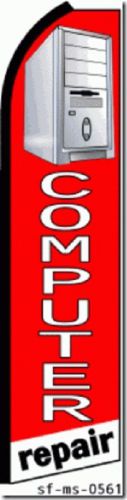 Computer Repair Red 11.5&#039; FOOT TALL BOW BUSINESS SWOOPER FLAG BANNER FREE SHIP