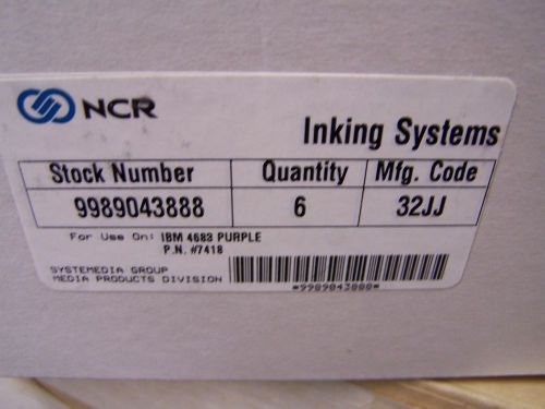 NCR Inking systems Cassette Ink Ribbon 9989043888 For 4683 Purple PN # 7418
