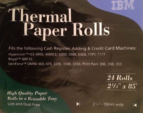 Ibm thermal paper (20 rolls) 2 1/4&#034; x 85&#039; cash register credit card machine for sale
