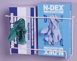 Rackems front dispensing exam glove rack - holds 2 boxes for sale