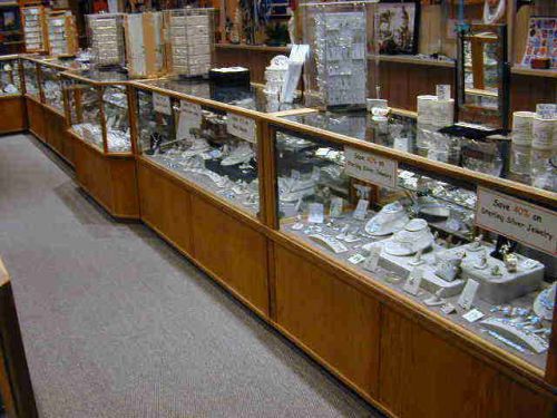 8 SHOWCASES  OAK LIGHTED  JEWELRY DISPLAY CASES