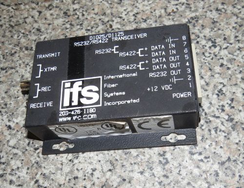 IFS INTERNATIONAL FIBER SYSTEMS D1025/D1125  RS232/RS422 TRANSCEIVER