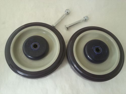 Set of 2 shopping cart wheels 5&#034; x 1-1/4&#034;,5/16&#034; 5 inch standard replacement new! for sale