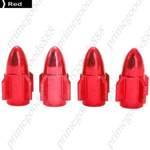 4 car missile alloy tire valve caps stem cap covers deal free shipping red for sale