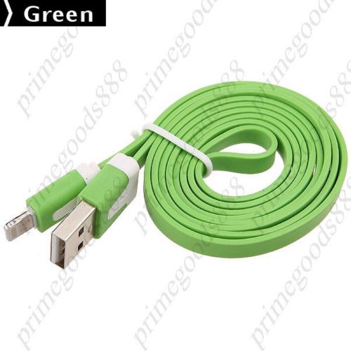 0.9m usb 2.0 male to 8 pin lightning adapter flat cable 8pin charger cord green for sale