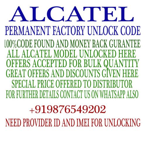 Alcatel NETWORK Unlock Code FOR T-MOBILE BrightSpot 7040T Sim Network Unlock Pin