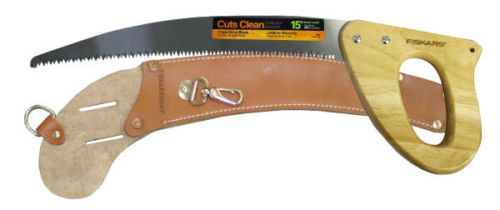 Hand Saw 15&#034; Fiskars Triple Ground Blade,w Free Matching Leather Scabbard