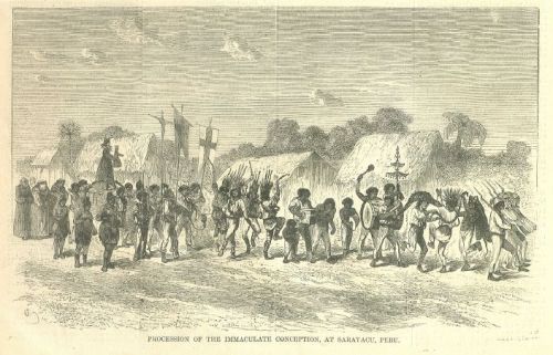 Sarayacu Peru Catholic Procession by Indians 1869