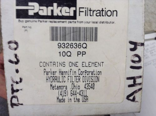 NIB Parker Filtration 932636Q Hydraulic Filter Element 10 Micron