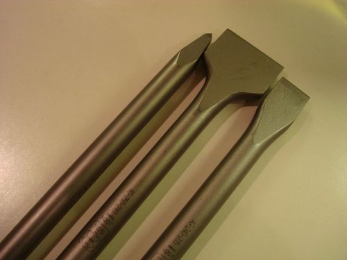 Driltec sds-max bullpoint,flat &amp; wide chisel set,concrete,stone,freeprioritymail for sale