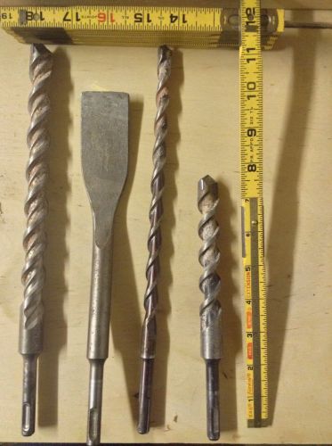 4 used sds hammer drill bits masonry concrete for sale