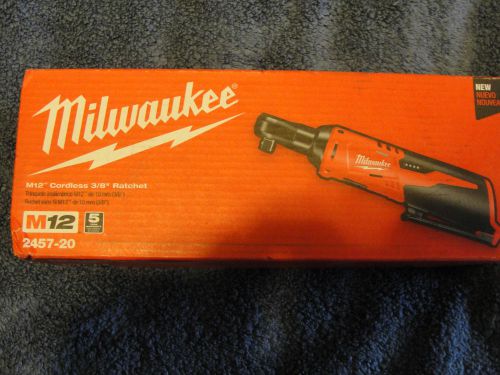 NEW MILWAUKEE M12 2457-20 CORDLESS 3/8&#034; RATCHET TOOL ONLY